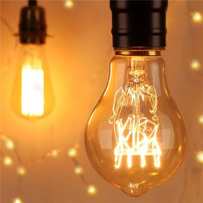 China All Design Vintage Tungsten Light Bulb 25W Edison Style Incandescent Bulb A19 E27 Retro Filament Bulb Decorative Lighting Antique Lamp for sale