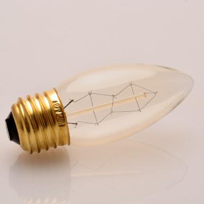 China All Antique Clear Glass Candle Lamp C35 Edison Incandescent Light Bulb 25W 40W 60W Chinese Vintage Supplier Design Decorative Glass 220V E27 for sale