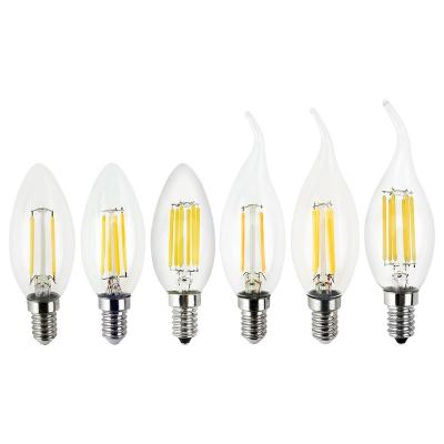 China All Use LED Decorative Light Bulb E14 2W 4W 6W 110V 220V 230V 240V C35 Decorative Lighting Glass Shell 360 Degree LED Vintage Light C35L Edison LED Filament Lamp for sale