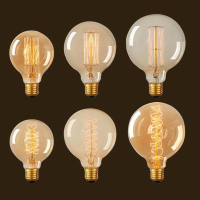 China G80 G95 G125 Edison Globe Lamp Bulb E27 40W 120V/230V Edison Antique Vintage Light Incandescent Edison Globe Light Bulb for sale