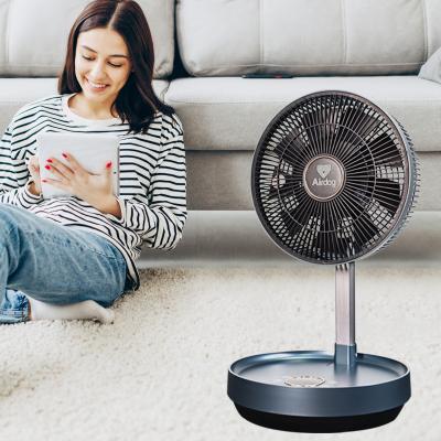 China Wide Angle Oscillating Retractable Hotel Floor And Table Rechargeable Fan for sale