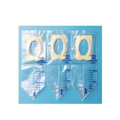 China PVC 100ml 200ml Infant Pediatric Urine Collector Urine Bag For Baby For Kid for sale