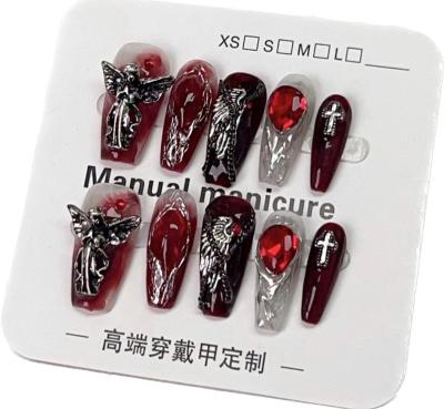 China Design Wholesale Price Supplies 3D Fancy Beautiful Evil-Minded Style Removable Nails Handmade Press On Nails For Halloween for sale