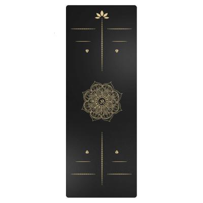 China Custom Gold Printed Eco Friendly Yoga Mat Pilates PU Natural Rubber Yoga Mat for sale