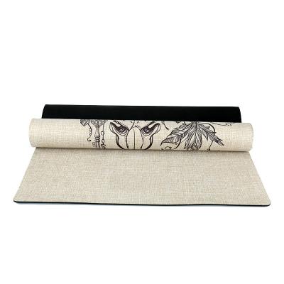 China Extra Large Anti Slip Natural Rubber Gymnastics Jute Mat High Quality Wear Resistant Eco Friendly Eco Friendly Wood Canvas Yoga Mat for sale