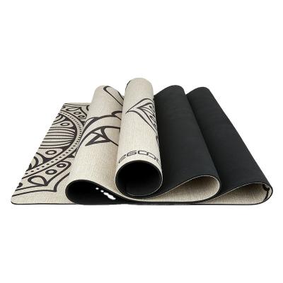 China Wear Resistant Eco Friendly Anti Slip Mat Eco Friendly Custom Printed Pilates Non Slip Jute Natural Rubber Yoga Mat for sale