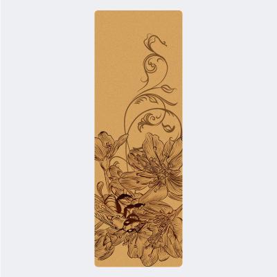 China Customizable Design Chakra China Ningbo Anti Slip Cork Natural Rubber Yoga Mat Eco-Friendly Wear-Resistant Eco-Friendly Exercise Mats for sale