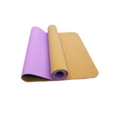 China Custom logo gym 3mm 4mm 5mm 6mm thick gym mat cheap non slip gym cork yoga mat for sale