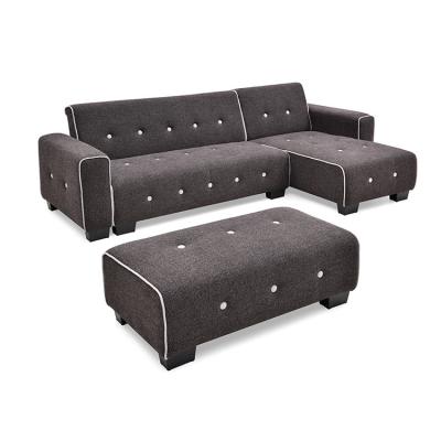 China Chinese Durable Fabric L Shape Sofa Bed Interchangeable 5-7 Seats Sofa Bed Factory Direct Sales Corner Sofa With Footstool for sale