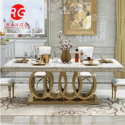 중국 Morden Design Adjustable Luxury Restaurant 6 Seater Dining Room Furniture Set Marble Head Dining Home Dining Tables (Height) 판매용