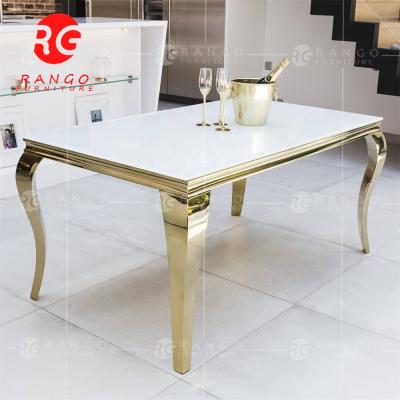 China Dining Table Home Furniture Top Dining Room Furniture (Height) Base Adjustable Luxury Marble Gold Dining Table for sale