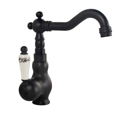 China Modern Luxury Black Kitchen Faucet Brass Artistic Parts Taps Kitchen Sink Faucets for sale