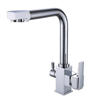 China Flexible Hose Water Faucet Modern Copper Chrome Plated Kitchen Faucet for sale