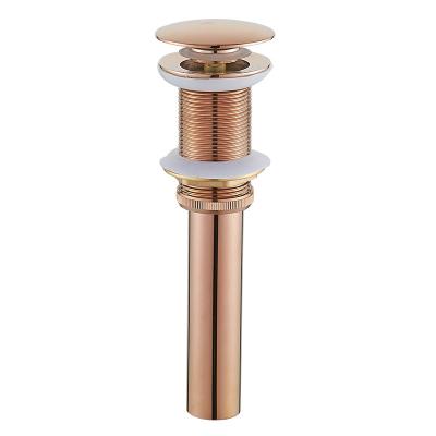 China Modern High Quality Custom Made Easy To Use Basin Drain Brass Color Alloy Bathroom Sink Drain for sale