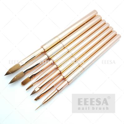 China Rose Gold Pure Kolinsky Acrylic Brush Customized Liner Stripping  With Cap for sale