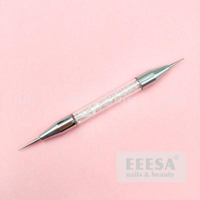 Chine Logo Clear Crystal Rhinestone Handle fait sur commande Art Nail Stylist Dotting Tool à vendre