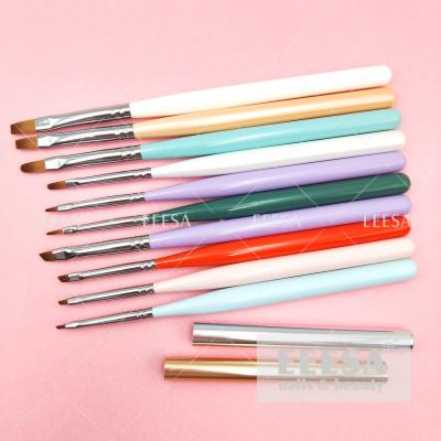 Chine Zhostovo ovale carré un gel UV de course cloue le clou en bois Art Brush Set d'application à vendre