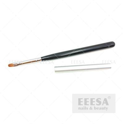 Chine Cheveux synthétiques faits sur commande autour d'ongle en bois noir ovale Art Brush de maître du gel #4 à vendre