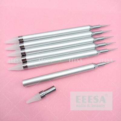 Chine Dual End Double Sided Metal Handle Nail Art Dotting Tool Diamond Rhinestone Wax Pen à vendre