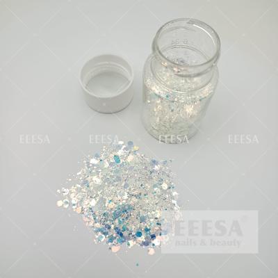 Cina Holographic Silver Blue For Nails 12 Colors Nail Art Sequins Bottle Mix Glitters in vendita