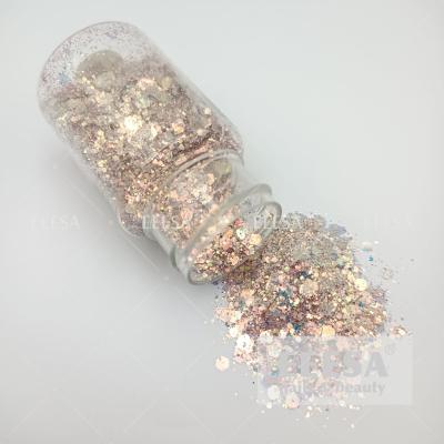 Cina For Nails Beauty Designs Art Decoration Affect Gel Nail Iridescent Glitter in vendita