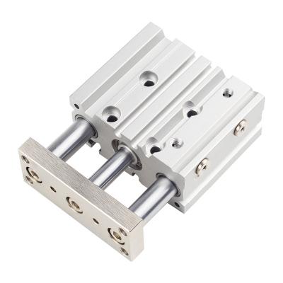 China Automation Equipment MGPM Three Rod Cylinder Piston Actuator Multi-hole 12/15/20/25/32/40/50/63/80/100mm Pneumatic Acting Guide Rod Cylinder for sale