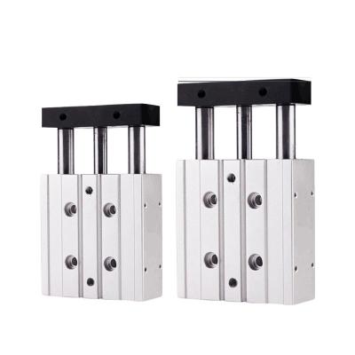 China 12/15/20/25/32/40/50/63mm Single Acting/Double Acting Automation Equipment Pneumatic TB Three-Rod Cylinder Piston Actuator Multi-Hole for sale