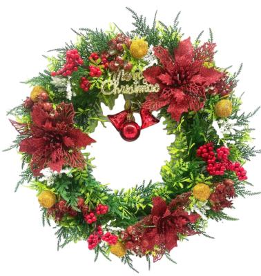 China Wedding Decor Manufacturer Direct Selling Plastic Artificial Christmas Wreath For Home Decoration for sale