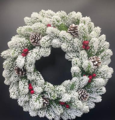 China Wedding Decor Plastic Artificial Wreath Decorations Artificial Christmas Wreath for sale