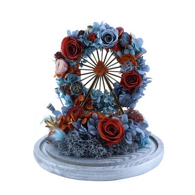 China Hydrangea Flower Hydrangea and Rose Immortal Ferris Wheel Flower Flower Decoration Wedding Valentine Mother's Day Gift Box Flowers for sale