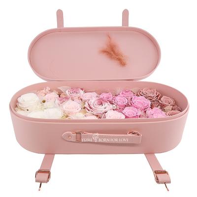 China Rose Flower Handbag Gift Box Rose Immortal Flower Decoration Lover Flower For Mother Valentine's Day for sale