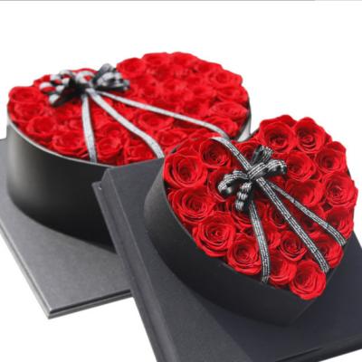 China Dry Immortal Pink Rose Blossom Flowers Lover Gift Box Birthday Wedding Valentine Mother Gift Flower for sale