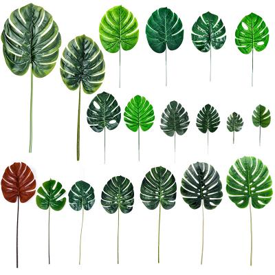 China Wedding Decor Fabric Silk Green Leaf Wedding Background Artificial Leaves Decoration for sale