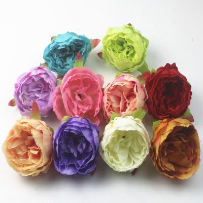 China Artificial Flower Head Peony Silk Head Flower For Wedding Wall Decor Flower Decoration for sale