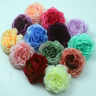 China Artificial Flower Head Peony Flower Head Silk Flower Head For Wedding Decor for sale