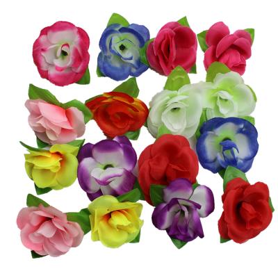 China Cheap flower head manufacturer price silk artificial flower rose flower head for wedding decoration for sale