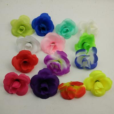 China Cheap price silk flower head artificial flower rose flower head for wedding decoration for sale