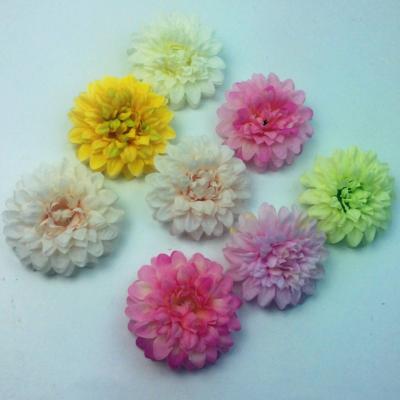 China Artificial Flower Head Chrysanthemum Flower Head Wedding Garland Decor Silk Flower for sale