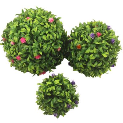 China Chrysanthemum Plastic Leaf Grass Artificial Grass Flower Ball for Store marke Home Windows Decor for sale