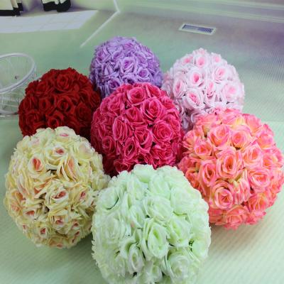 China Wedding Rose 25cm Artificial Rose Wedding Flower Ball for sale