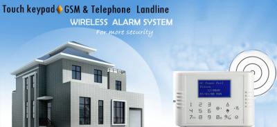 China Quad-Band Dual Network Touch Keypad LCD Display GSM PSTN Alarm System for sale