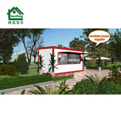 China Cafe 20ft/40ft post modern modular container with hydraulic for sale