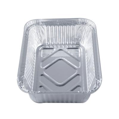 China Food Packiang New Design Disposable Rectangular Aluminum Foil 700ml Food Container Aluminum Food Takeout Tray for sale