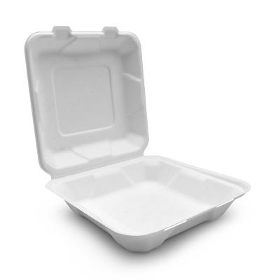 China Disposable 100% Biodegradable Bagasse Square Food Container 8