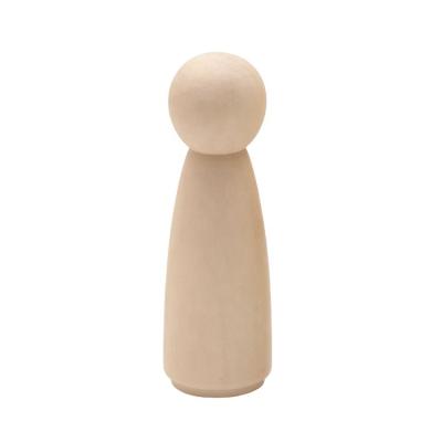 China Eco-Friendly Wooden 90mm Doll DIY Painted Colorful Wholesale 90mm Peg Dolls Natural Wooden Male-Female Unfinished For Arts Diy Toys for sale