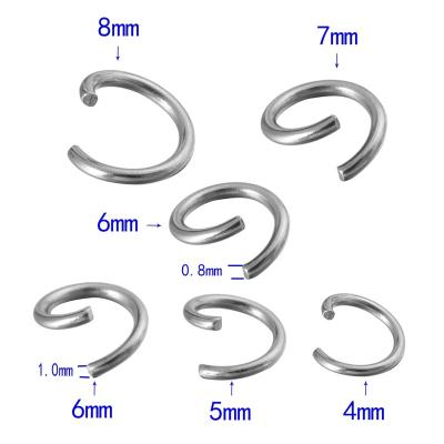 China Jewelry Making Round Stainless Steel Jump Rings Buckle Slot Open Ring Connectors DIY Jewelry Making Findings for sale