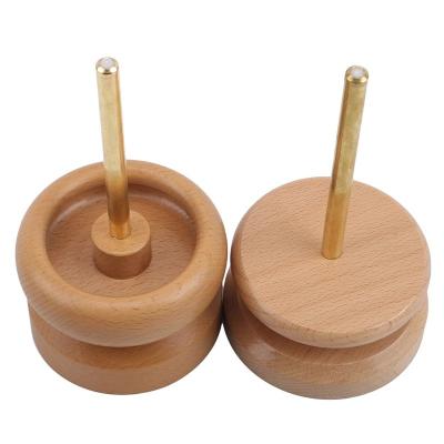 China Easy operation bead spinners with curved needle with wood production seed bead spinner natural wood diy bead spinner for sale