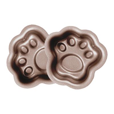 China Viable Unique Mold Series Non-stick Cake Cat Paw Champagne Cartoon Carbon Steel Baking Mold for sale