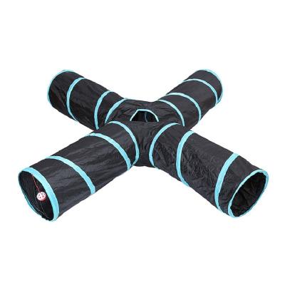 China Viable The New Cat Toy Sound Paper Rustling Four-Way Cat Tunnel Pass Factory Direct Pet Sales for sale