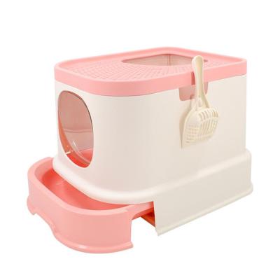 China New Cheap Pet Included Viable Cleaning Cat Toilet With Drawer From Cat Litter Box Factory Wholesale 2021 for sale